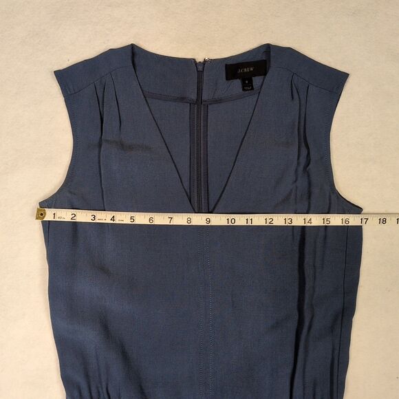 J. Crew Jumpsuit Womens 0 Sleeveless Blue Lyocell Cropped Straight Leg Pants - Picture 6 of 14